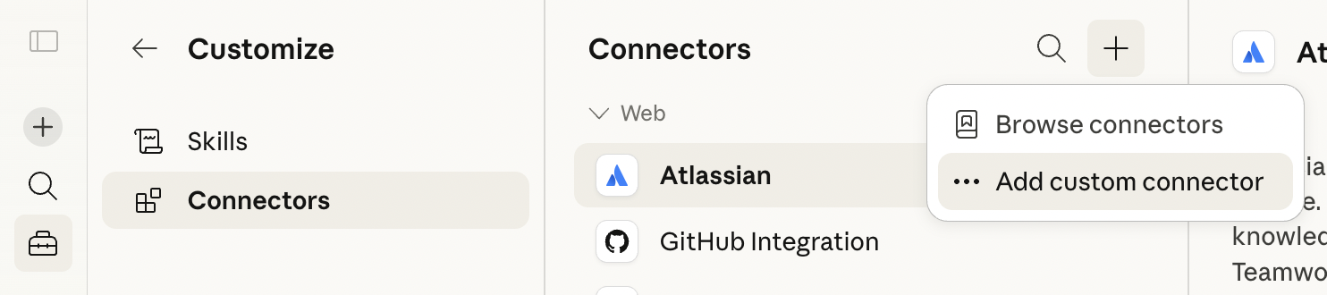Add custom connector dropdown