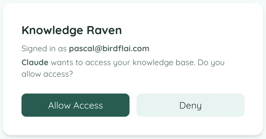 OAuth authorization screen