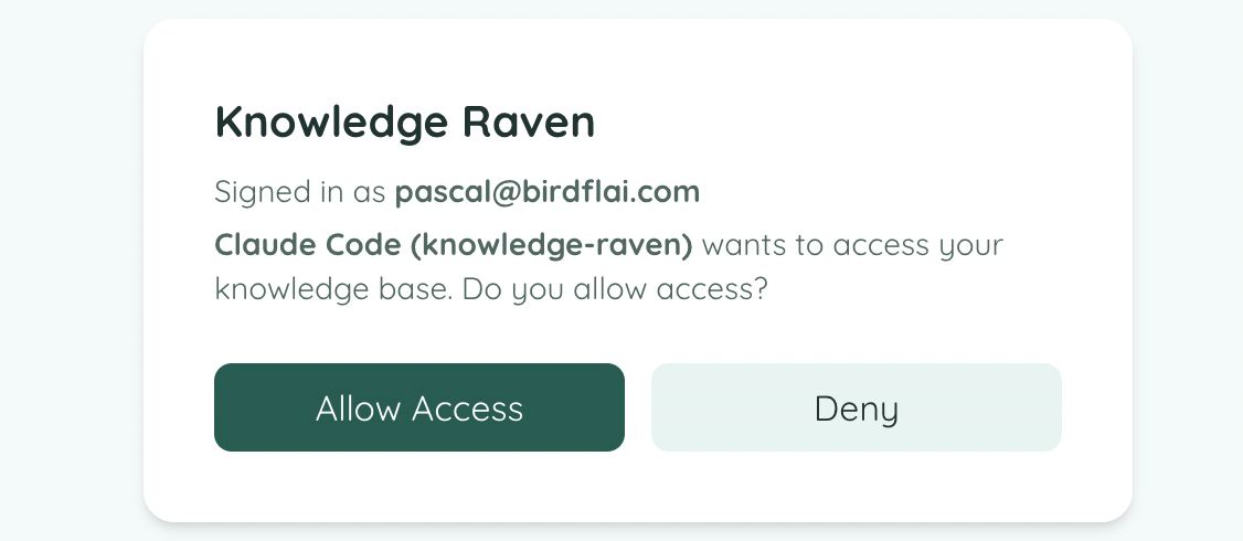 OAuth authorization screen