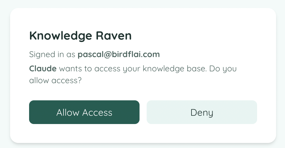 OAuth authorization screen